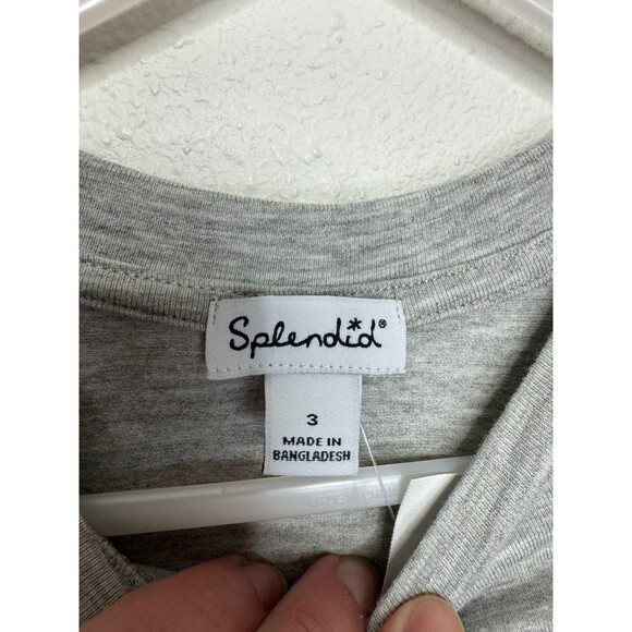 Splendid Girls Sz 3 Ruffle Trim Dress Heather Gray Long Sleeve Elastic Waist NWT - Picture 3 of 7